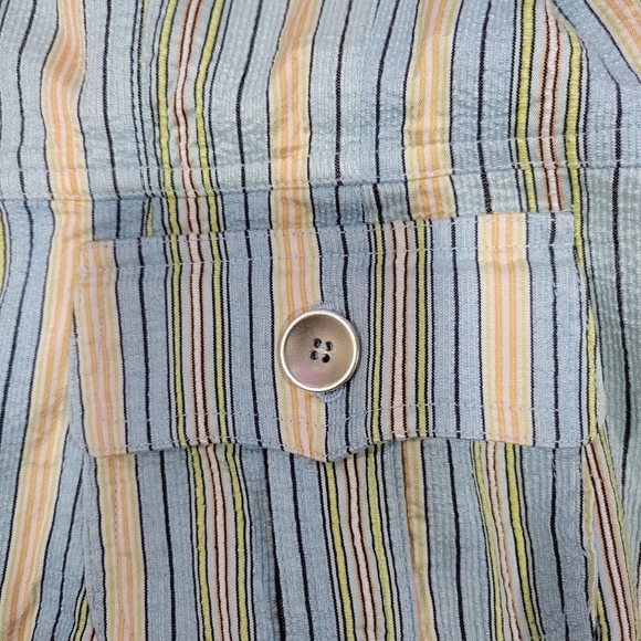 VINTAGE Carlisle Striped Silk Lined Jacket Blazer Career Size 6 - Picture 9 of 15